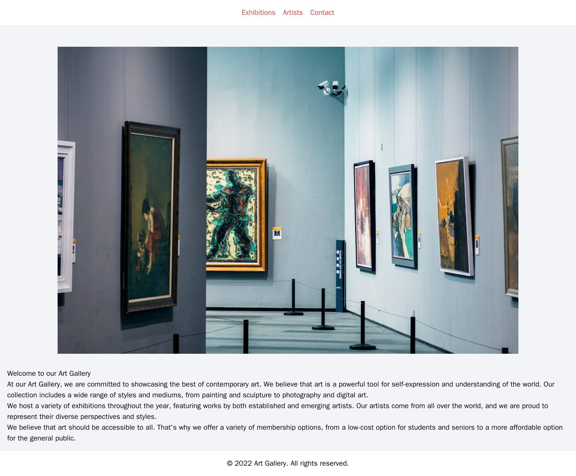 Art Gallery: A sophisticated design with a large, centered image of a work of art as the main banner. The header feature Web Template 3134