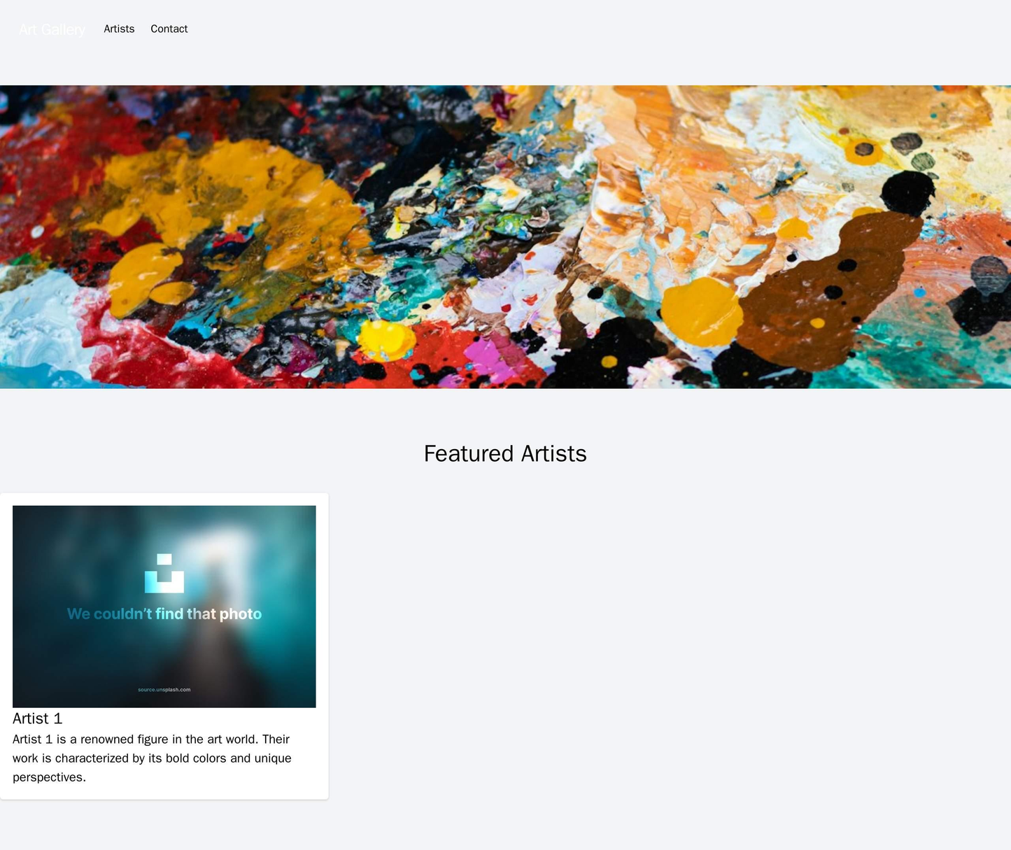 Art Gallery: A minimalist website design with a large- format hero image showcasing one piece of artwork. A subtle top m Web Template 3467