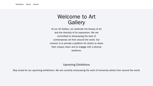 Art Gallery: This website design features a full-screen background image that changes periodically. The navigation menu  Web Template 3533