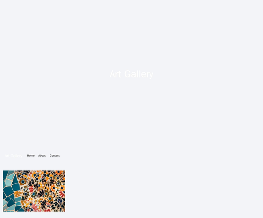 Art Gallery: A sophisticated and elegant design with a full-screen background image, a centered logo, and a horizontal m Web Template 3571