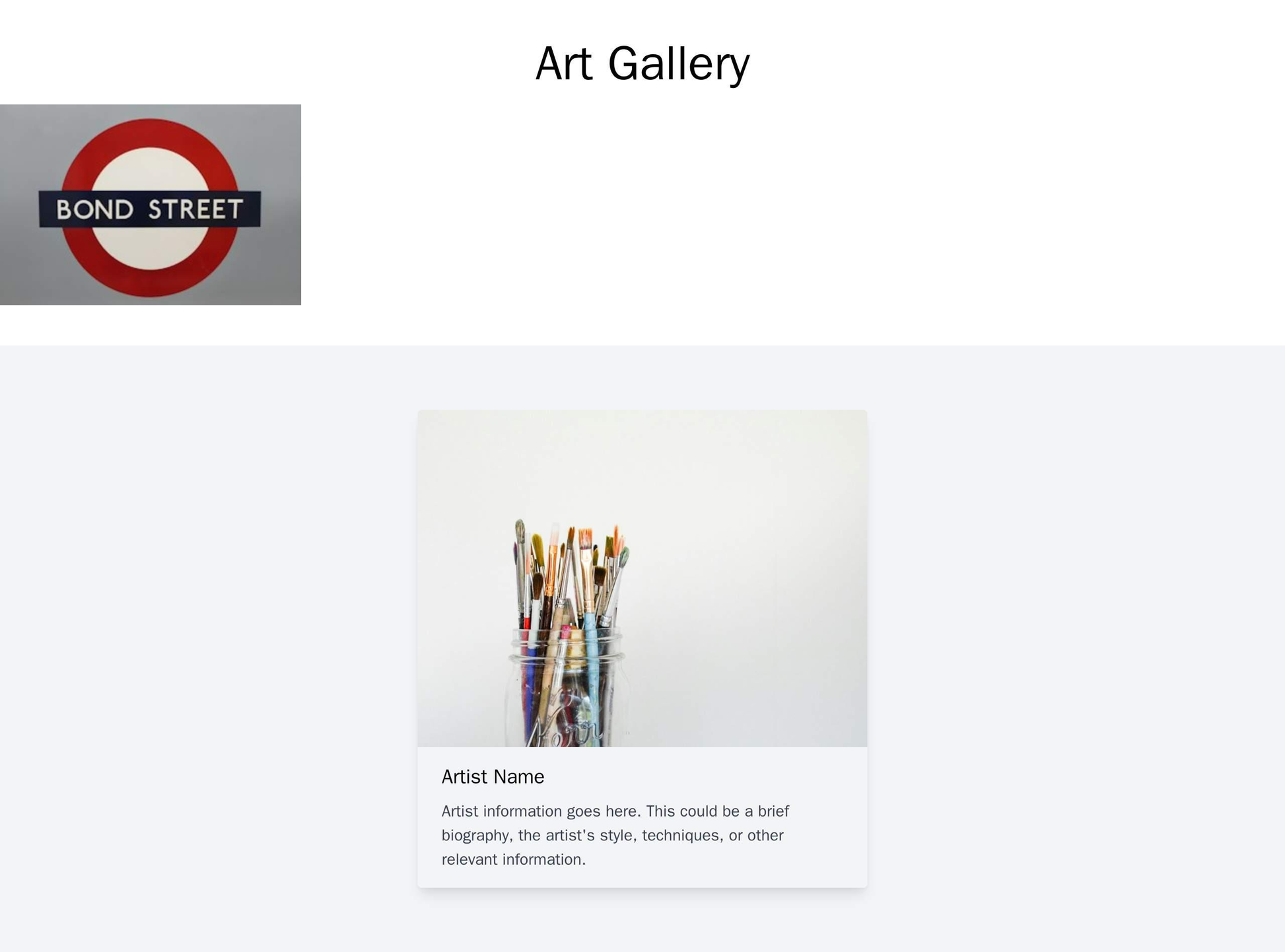 Art Gallery: A scrolling layout with large, high-resolution images of artwork displayed full-screen, with a top banner c Web Template 3695