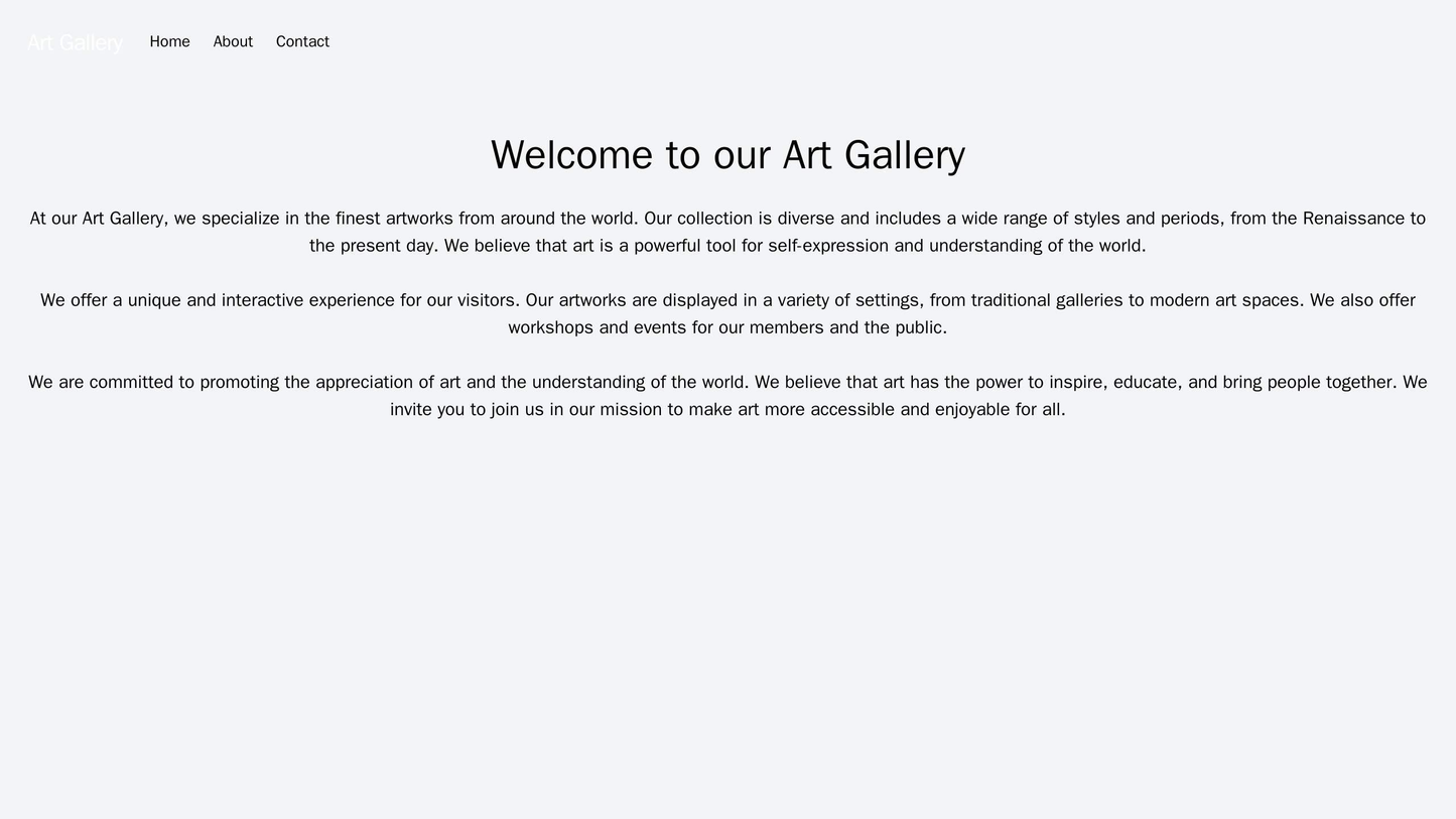 Art Gallery: A visually stunning design with a full-width header image of an artwork, a centered logo, a minimalistic na Web Template 3955