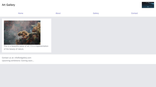 Art Gallery: A grid layout featuring large, beautiful images of art pieces, with minimal text and a neutral color palett Web Template 3987