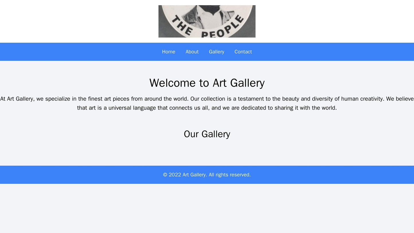 Art Gallery: A visually stunning design with a full-width image gallery, a centered logo, a horizontal navigation bar at Web Template 4421