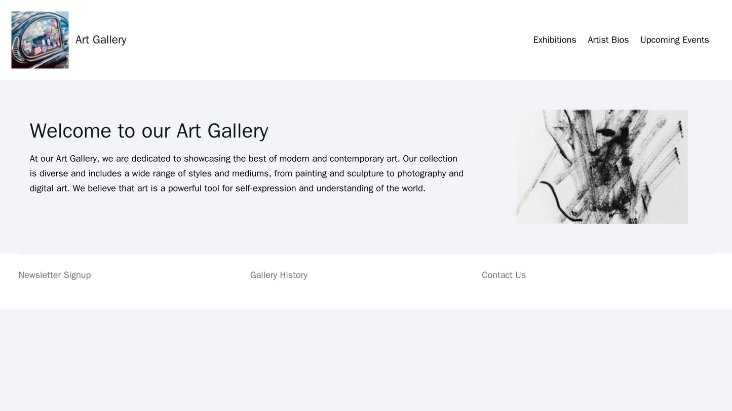 Art Gallery: A sleek and modern design with a full-width header featuring a rotating image of artwork, a logo on the lef Web Template 4459