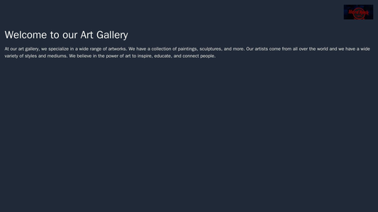 Art Gallery: A unique design with a right-aligned logo and a dark, moody color palette. Artwork images are displayed in  Web Template 4470