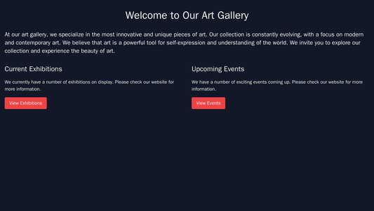 Art Gallery: A dramatic and immersive design, with a full-width background image of an artwork, and a centered logo and  Web Template 4697