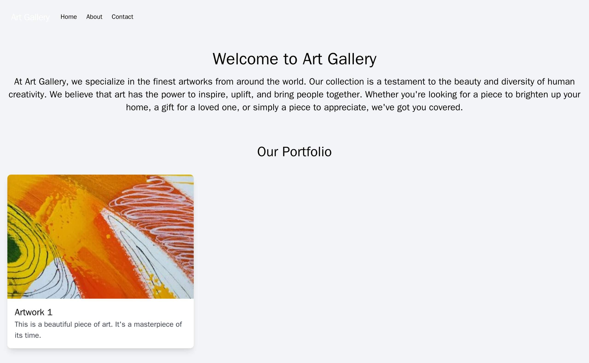 Art Gallery: A visually stunning design with a full-screen header image of a work of art, a clean and simple layout with Web Template 4812