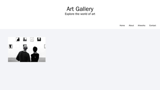 Art Gallery Site: A masonry layout displaying art pieces in a grid design, a right-aligned menu, and a warm, inviting co Web Template 4279