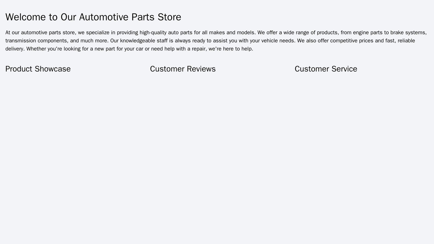 Automotive Parts Store: A full-width header image of a car engine or the stores logo with prominent call-to-action butto Web Template 3772