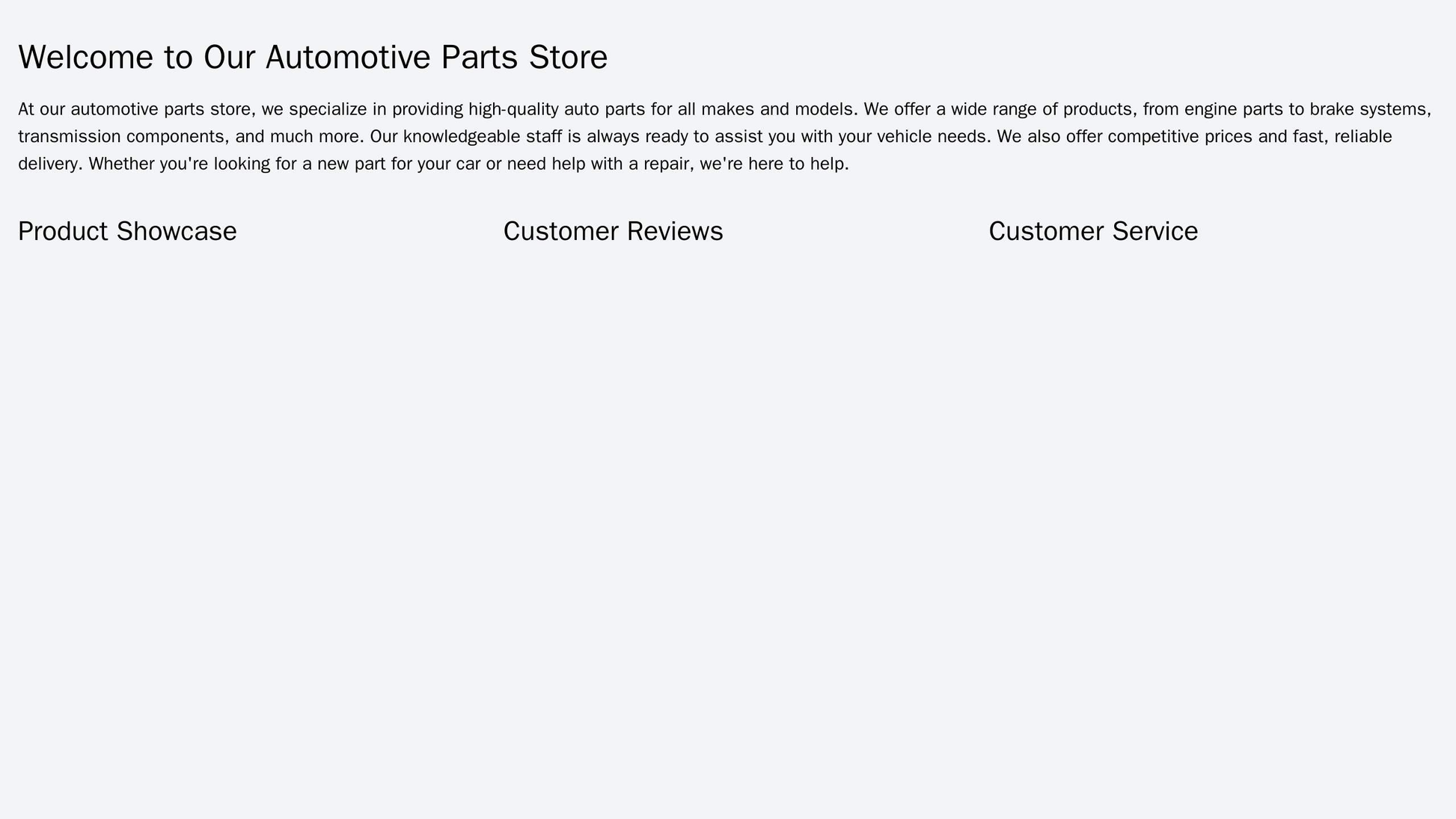 Automotive Parts Store: A full-width header image of a car engine or the stores logo with prominent call-to-action butto Web Template 3772