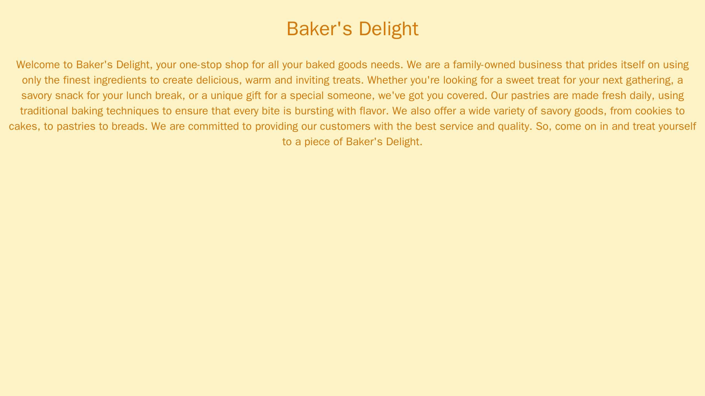 Bakers Delight: A warm and inviting design, with a full-width header image of pastries, a left column for navigational l Web Template 4928