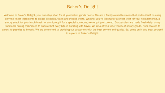 Bakers Delight: A warm and inviting design, with a full-width header image of pastries, a left column for navigational l Web Template 4928