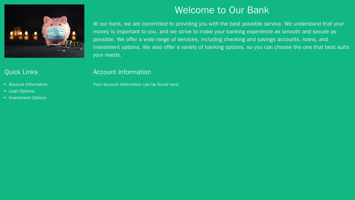 Bank: A sleek and secure design with a simple layout, a centered logo, and a green color scheme to symbolize trust and g Web Template 4352