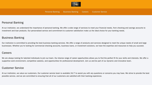 Banking Institution: A professional design with a centered logo and a navigation bar situated at the top. The site inclu Web Template 3243