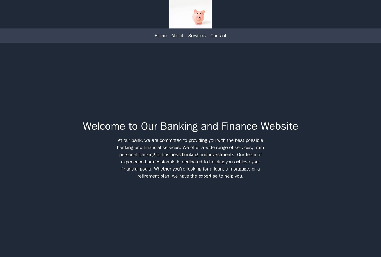 Banking and Finance: A professional design with a dark color palette, centered logo, and a main navigation menu displaye Web Template 4688