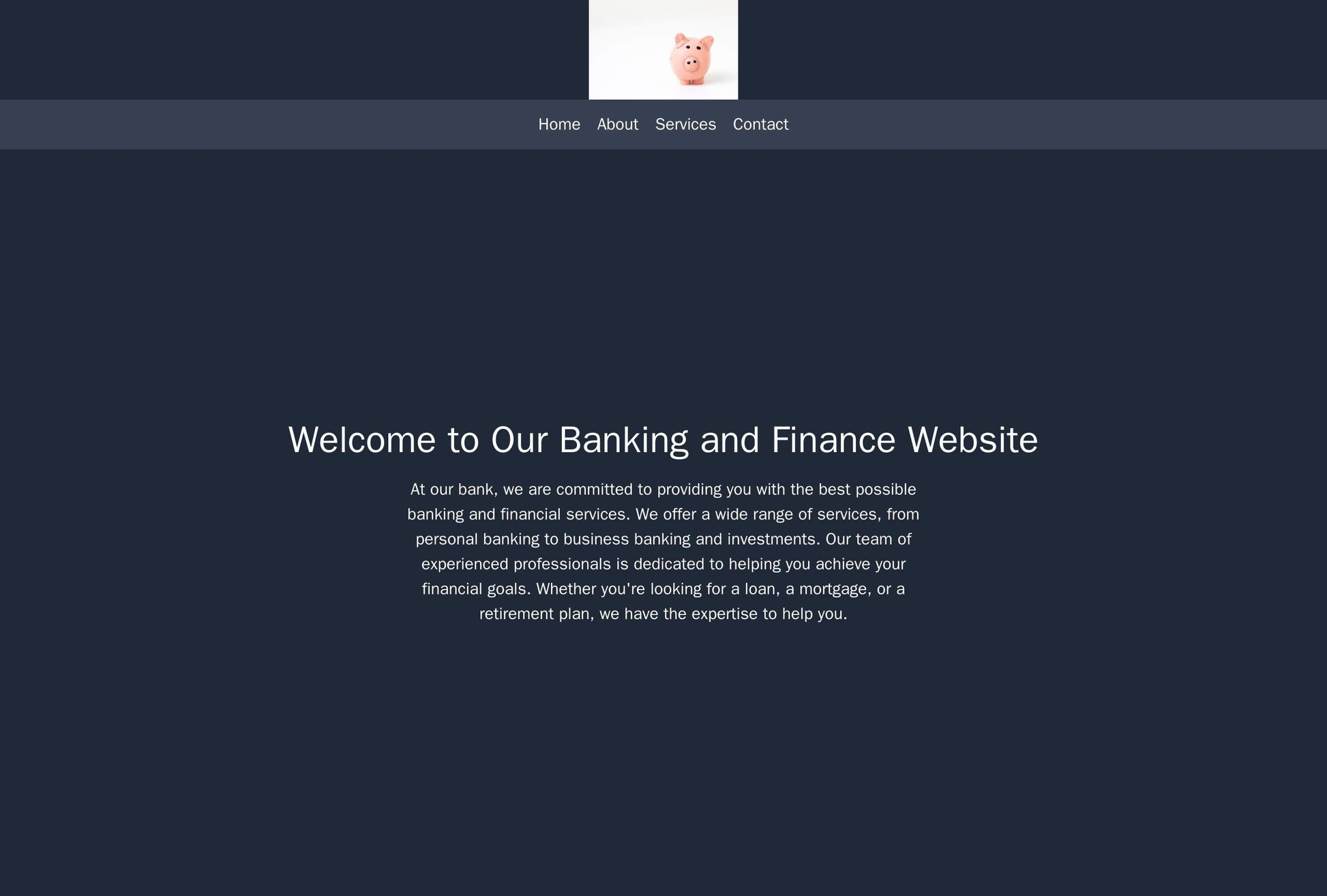 Banking and Finance: A professional design with a dark color palette, centered logo, and a main navigation menu displaye Web Template 4688