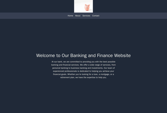 Banking and Finance: A professional design with a dark color palette, centered logo, and a main navigation menu displaye Web Template 4688