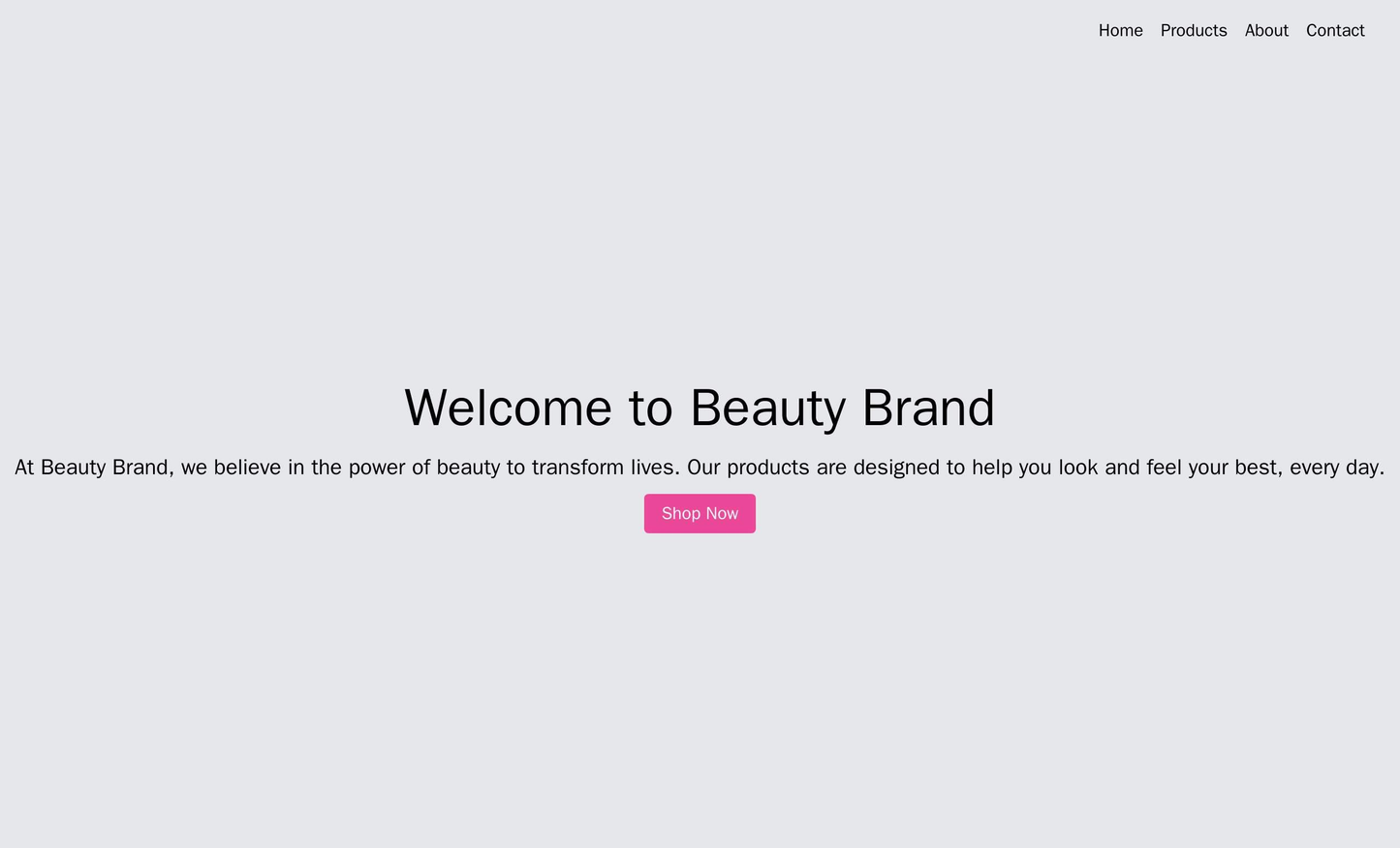 Beauty Brand: A visually-appealing design with the brands logo at the center, against a background of soothing shades. T Web Template 4436