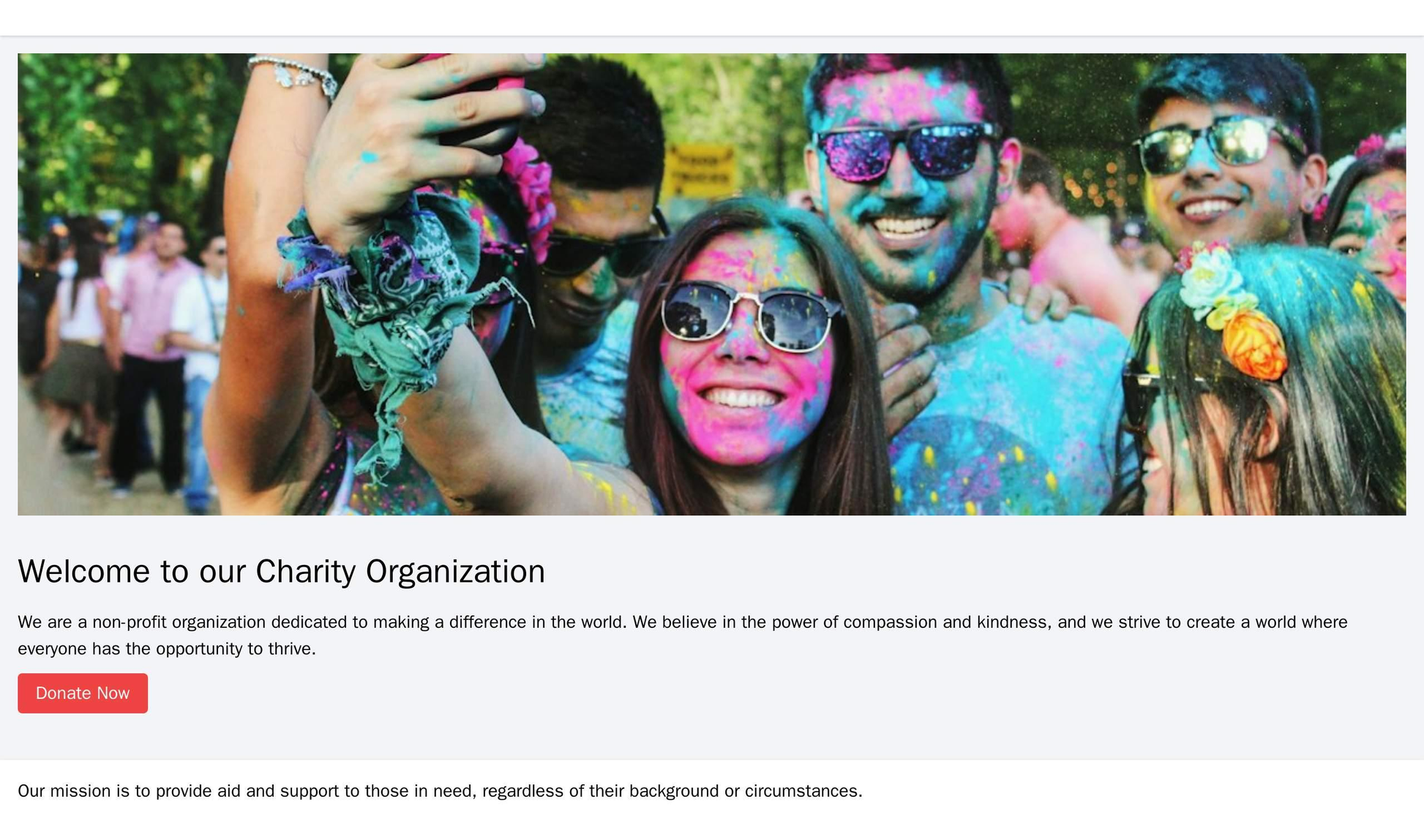 Charity Organization: A warm and inviting layout with a large banner showing a person or scene connected to the organiza Web Template 2274