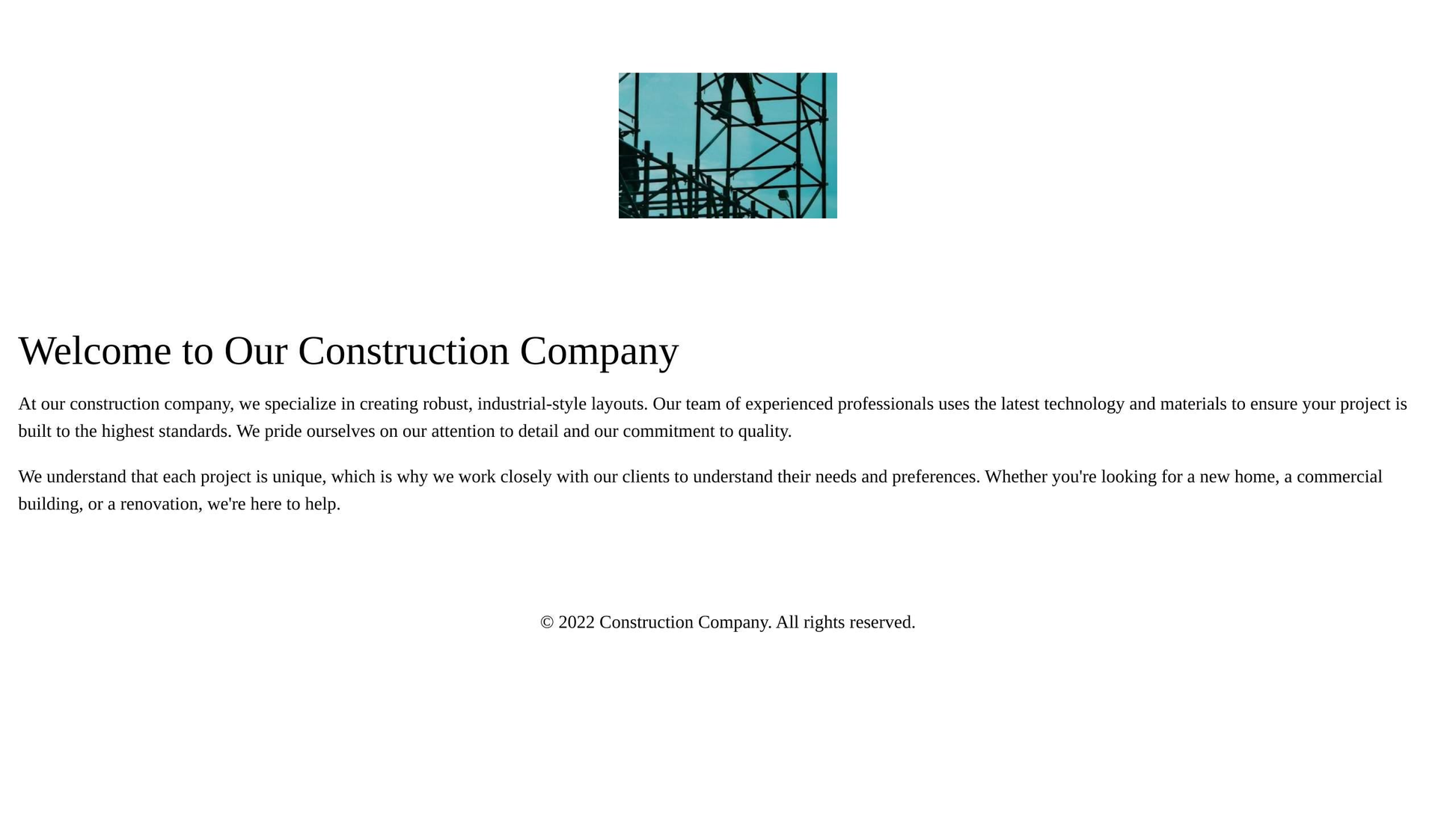 Construction Company: A robust, industrial-style layout with a large, centered logo and a color scheme consisting primar Web Template 2193