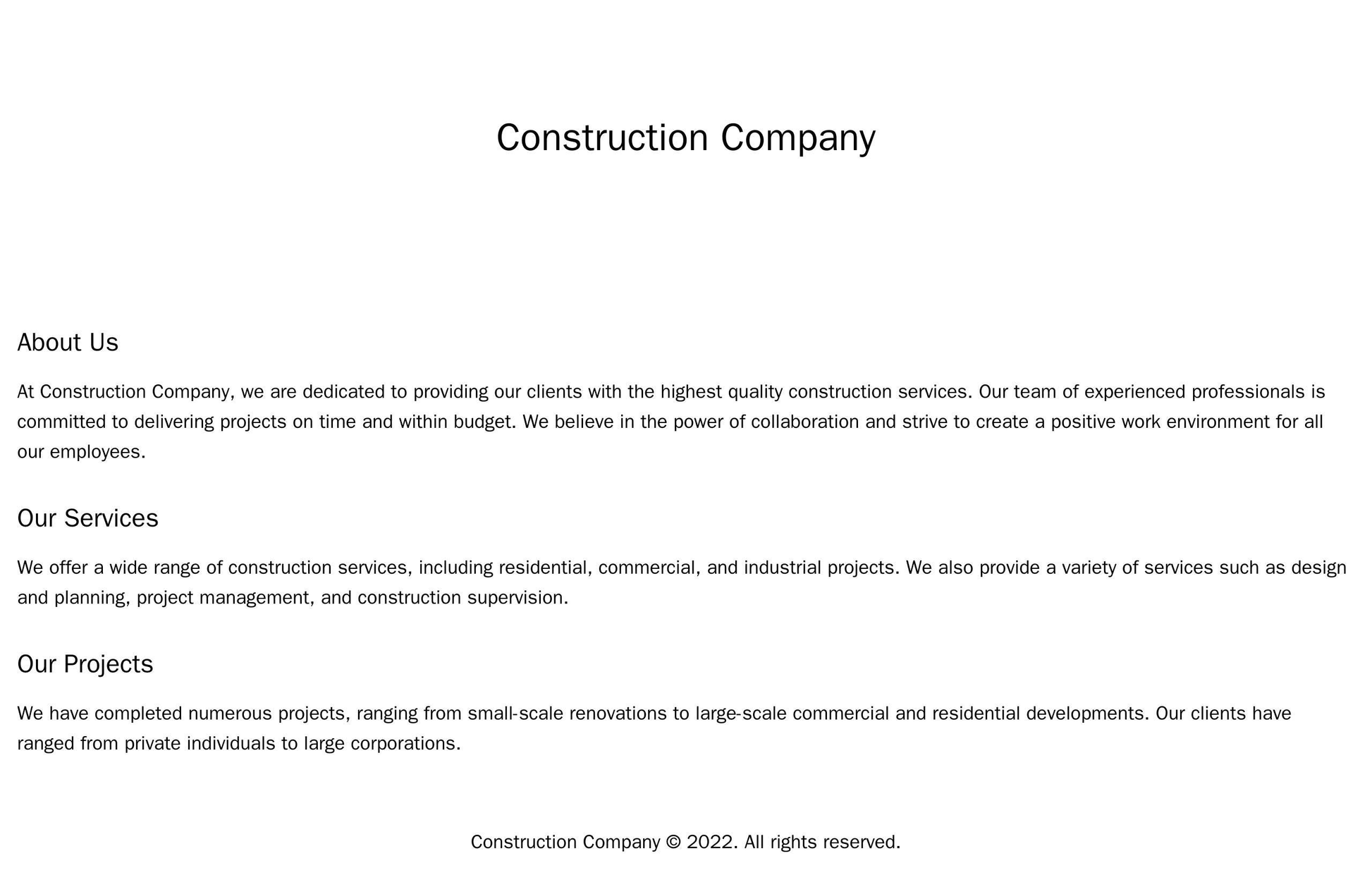 Construction Company: A bold design with earthy colors and a prominent logo placed at the center. A full-width banner di Web Template 3048