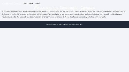 Construction Company: A rugged and industrial design with large hero images featuring construction sites, a hamburger me Web Template 3677