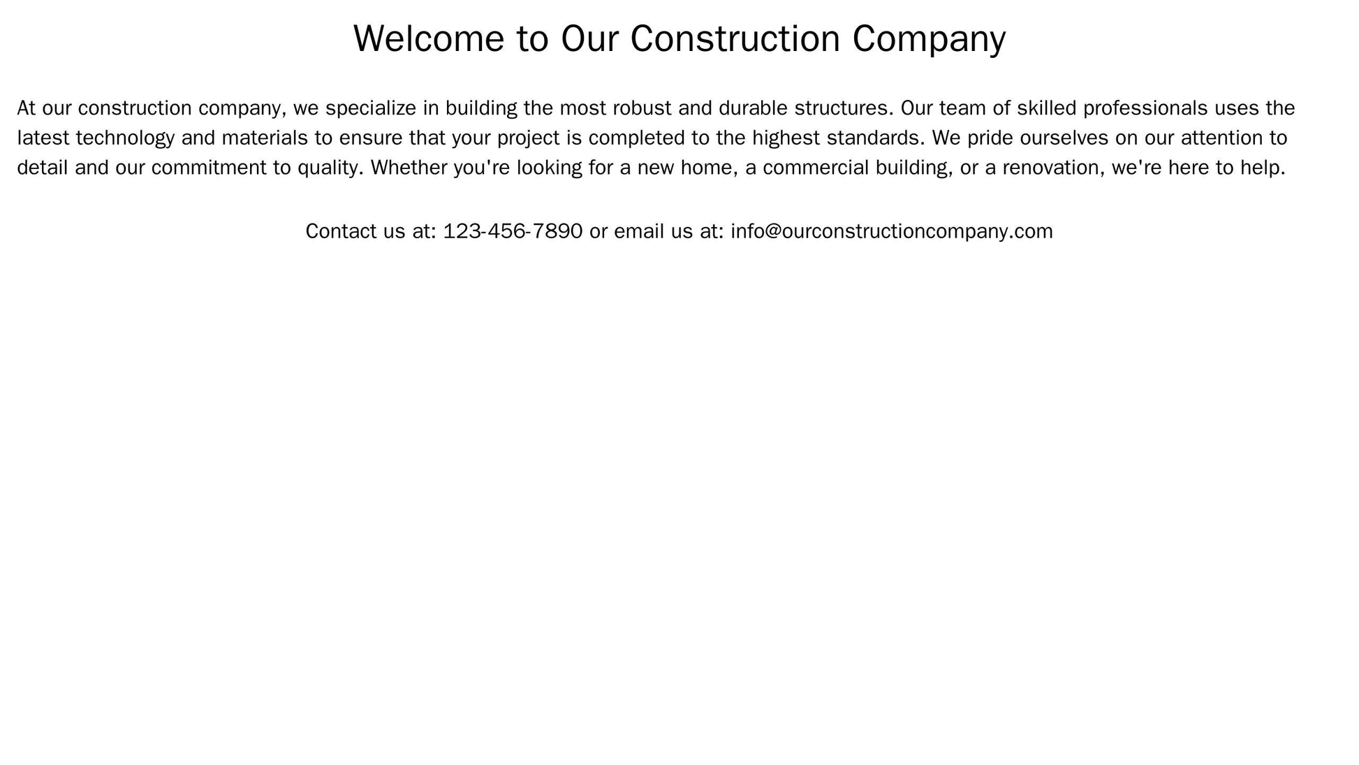 Construction Company: A robust design featuring a large, prominent header image, accompanied by a call-to-action (CTA) b Web Template 4288