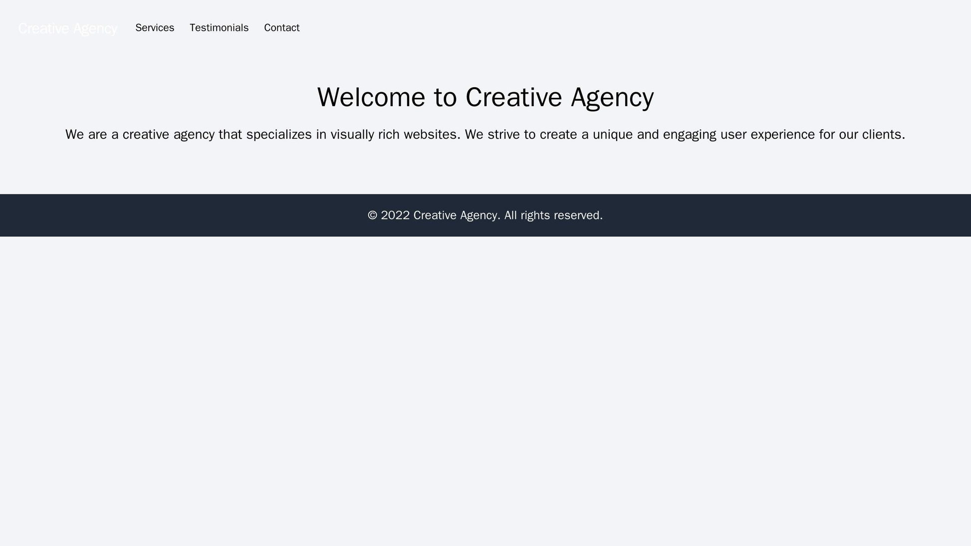 Creative Agency: A visually rich website with a full-screen background image, title, and tagline. The main navigation me Web Template 2177