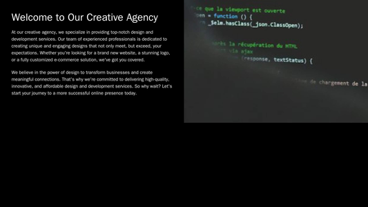 Creative Agency: A split-screen design with a dynamic and engaging video on one half and a static layout on the other, f Web Template 3412