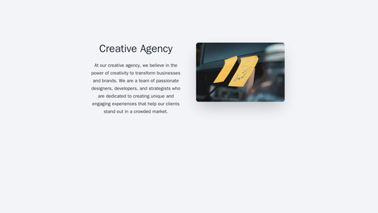 Creative Agency: A bold and playful design with an animated header, a logo at the center, and a creative use of overlapp Web Template 4720