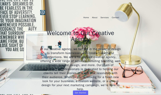 Creative Agency: A visually stunning design with a full-width background image and a parallax scrolling effect. The logo Web Template 4856