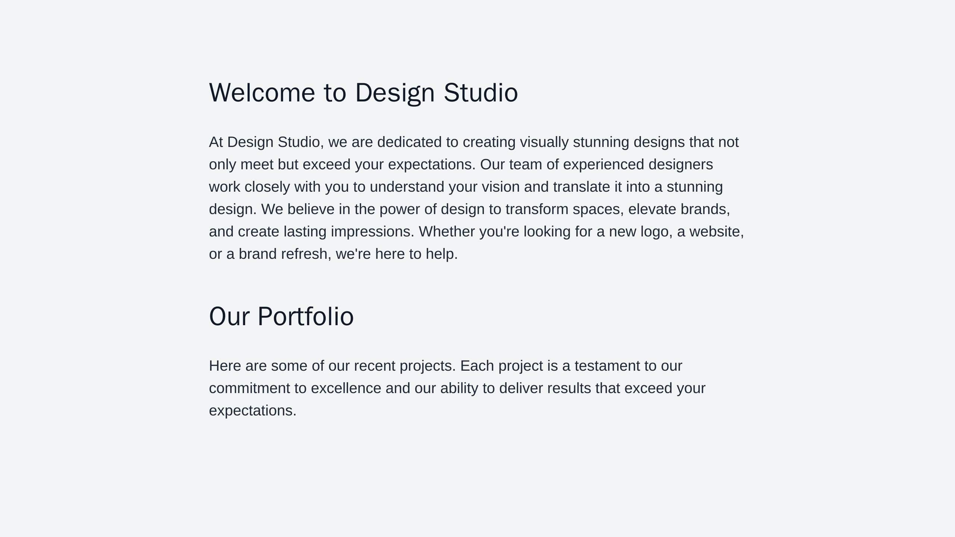 Design Studio: A visually stunning design with a full-width header image of a recent project, a centered logo, a minimal Web Template 3953