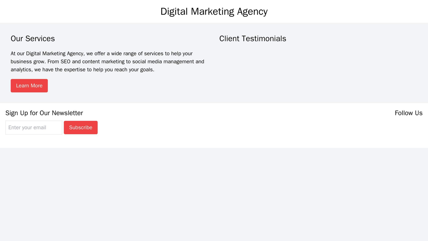 Digital Marketing Agency: A two-column layout with one side displaying text and services, and the other side showcasing  Web Template 4237