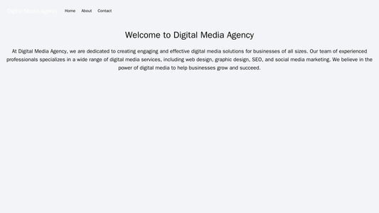 Digital Media Agency: A modern and vibrant design with a horizontal menu located at the top and a center-aligned logo. T Web Template 4051