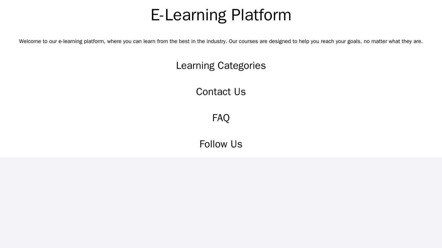 E-Learning Platform: A user-friendly design with a vertically scrolling landing page featuring learning categories, test Web Template 3808