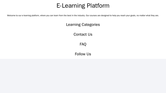 E-Learning Platform: A user-friendly design with a vertically scrolling landing page featuring learning categories, test Web Template 3808