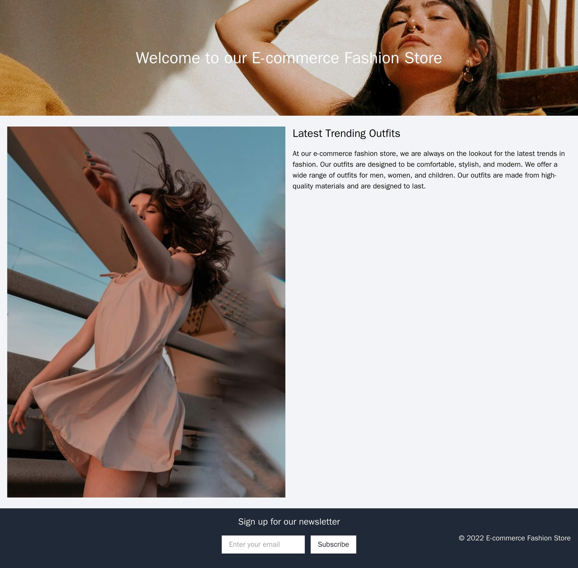 E-commerce Fashion Store: A two-column layout with the latest trending outfits displayed on the right accompanied by the Web Template 3984