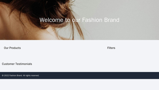 E-commerce Site for a Fashion Brand: A full-width header image with overlaid text and calls-to-action, three column layo Web Template 2301