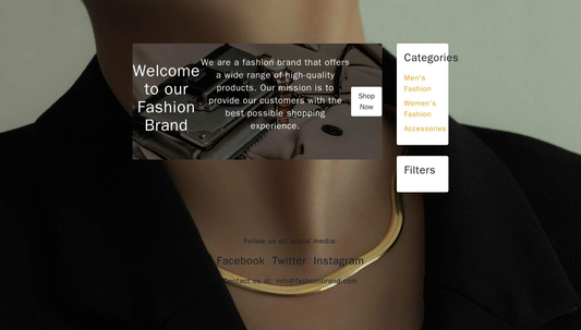 E-commerce Site for a Fashion Brand: A full-width hero image with overlaid text and call-to-action (CTA) button. A left  Web Template 3460