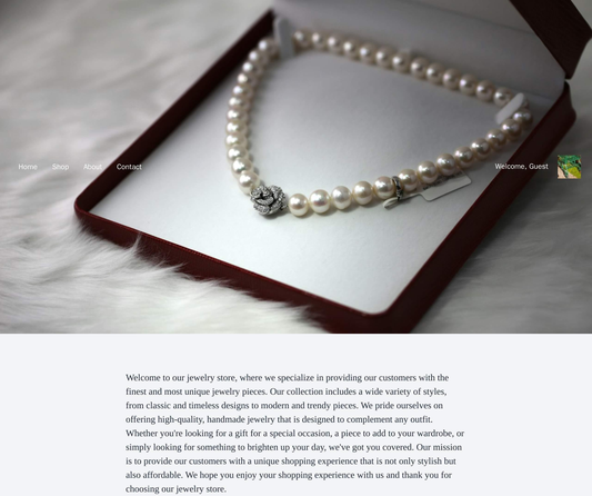 E-commerce Site for a Jewelry Store: A full-width homepage image of a jewelry piece, with a transparent navigational men Web Template 4259