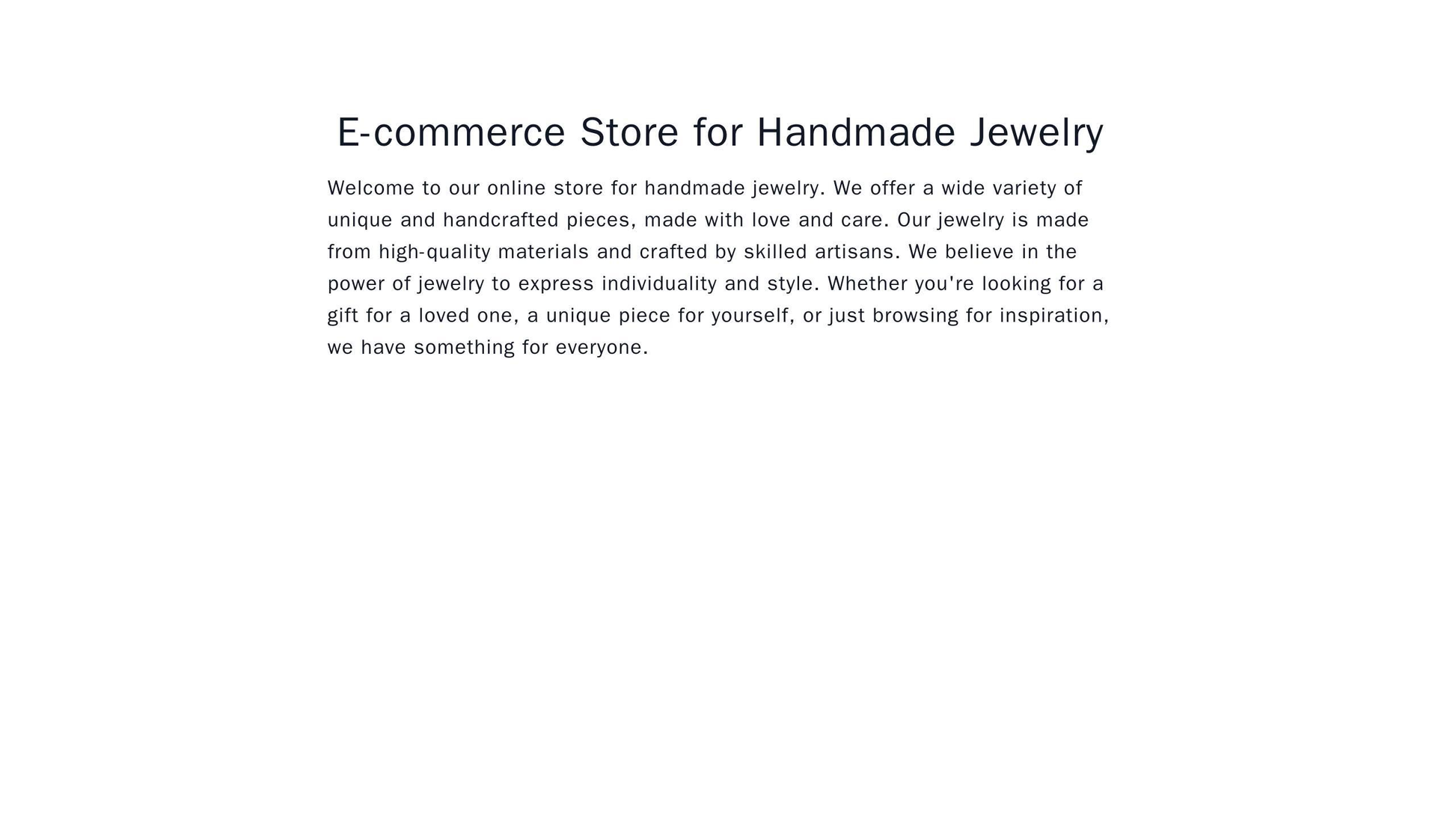 E-commerce Store for Handmade Jewelry: A grid layout with large product images and miniatures in a hover effect, display Web Template 2340