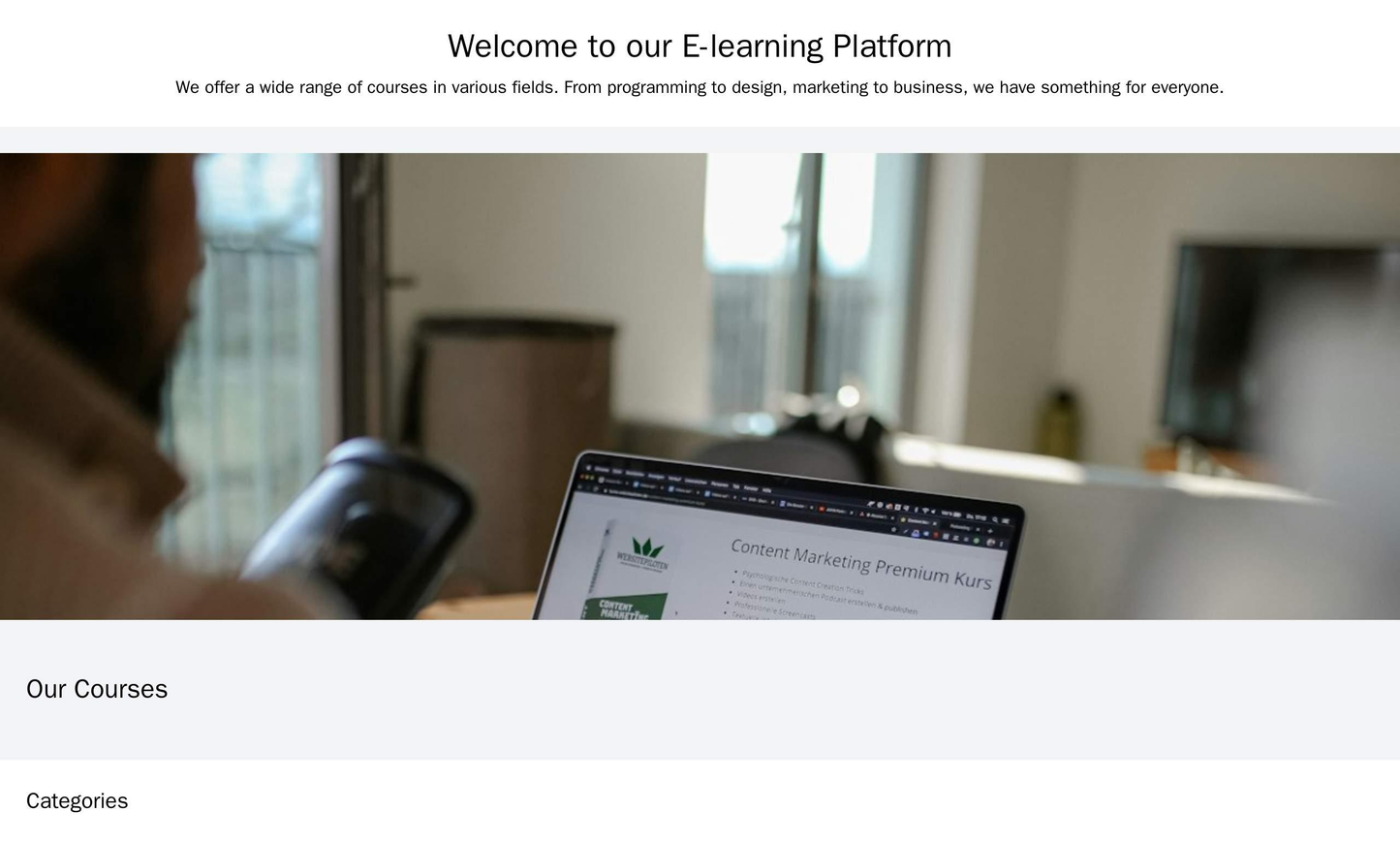 E-learning Platform: A clutter-free design with prominent visuals of courses, an attractive hero image, a search bar, a  Web Template 4628