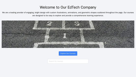 EdTech Company: An engaging, bright design with custom illustrations, animations, and geometric shapes scattered through Web Template 4493