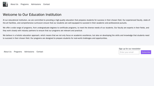 Education: A simple, clean, and easy-to-navigate layout for an educational institutions website, with a header image fea Web Template 4448