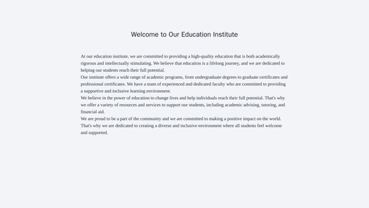 Education Institute: A clean and informative design featuring a prominent search bar, a centered logo, and a three-colum Web Template 2160