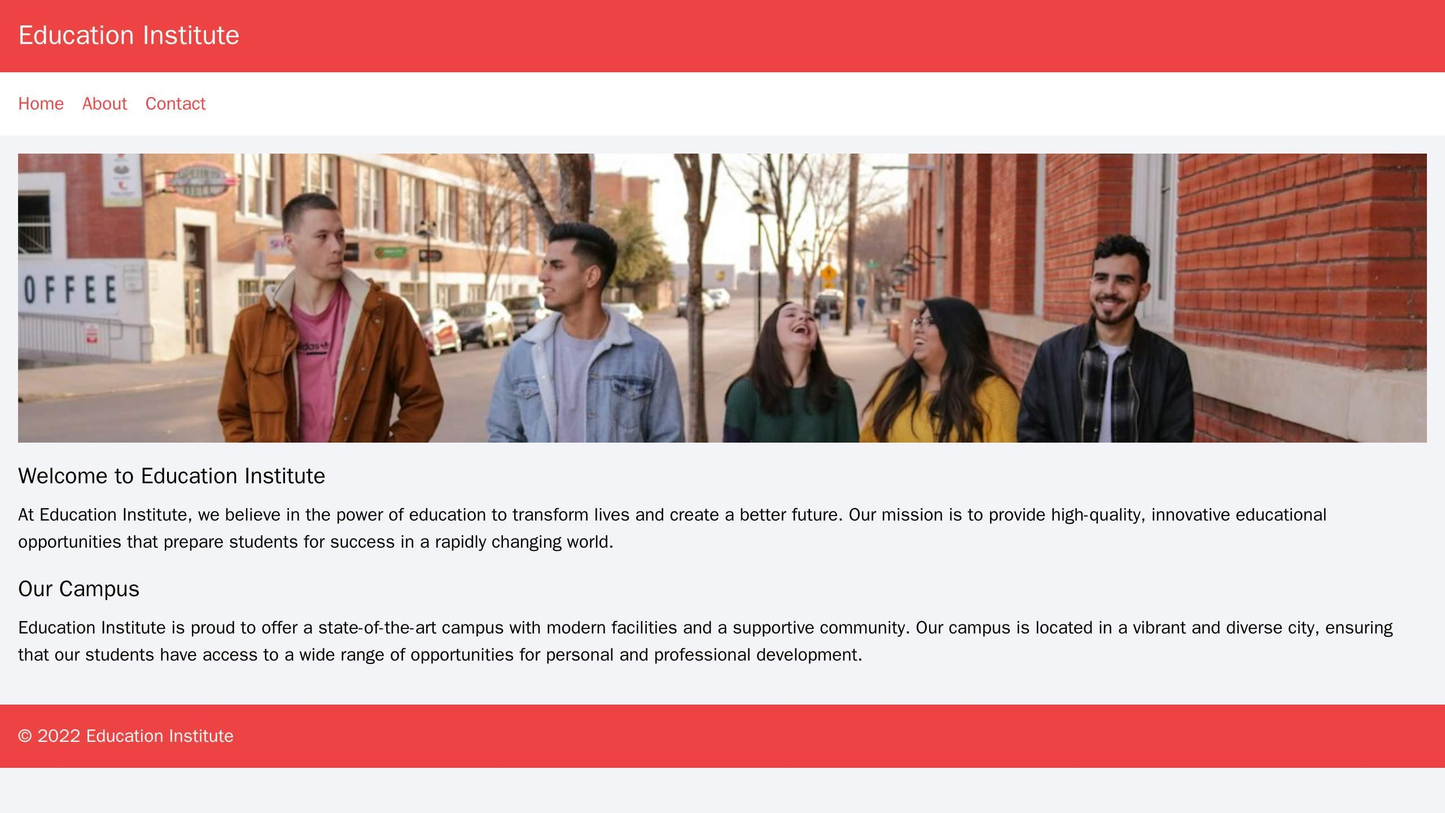 Education Institute: A bright and colorful design with a large hero image of happy students, a horizontal navigation bar Web Template 3481