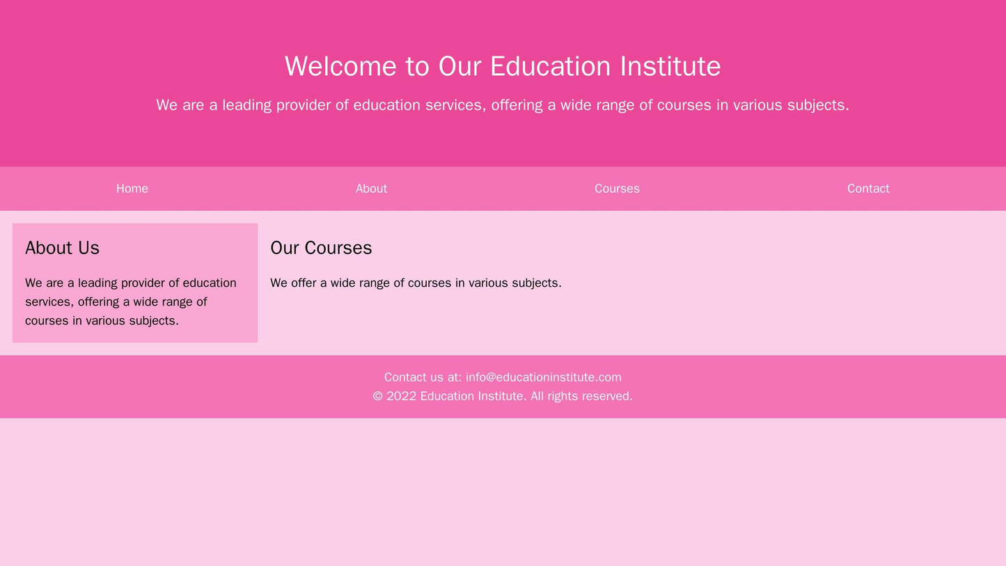 Education Institute: A clean and well-organized design with a color scheme inspired by education symbols like pencils an Web Template 3933