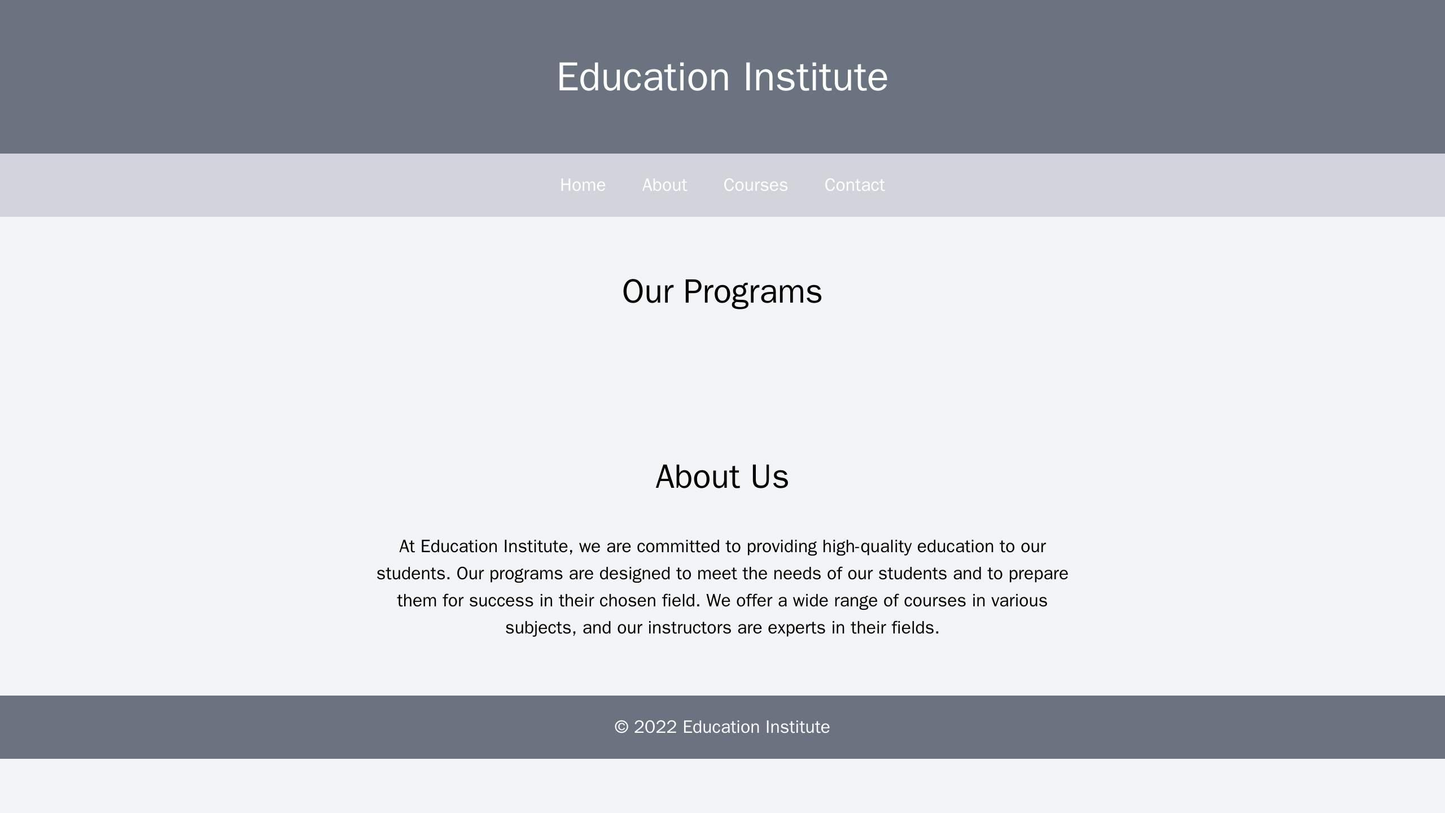 Education Institute: A warm color palette with a centered logo, a main navigation menu, a sliding banner showcasing cour Web Template 4003