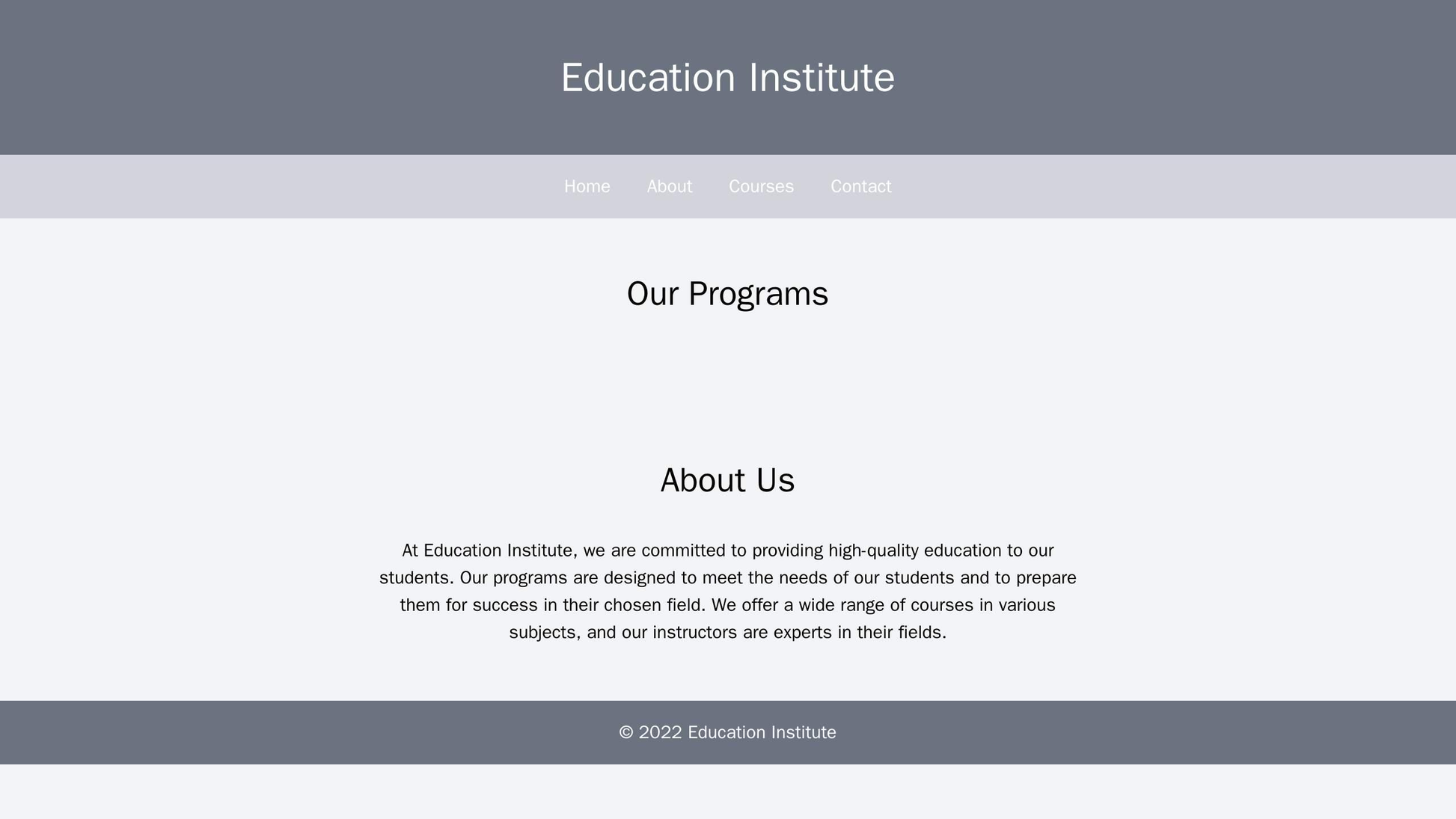 Education Institute: A warm color palette with a centered logo, a main navigation menu, a sliding banner showcasing cour Web Template 4003